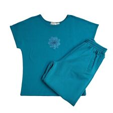 Puli Sports Blue 80s Vintage Tracksuit T-Shirt & Joggers Women's  S/M W26-28 L27