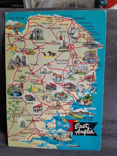 East anglia map card 35520 - map,