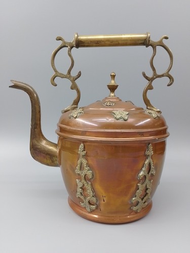 Antique copper brass kettle - brass,