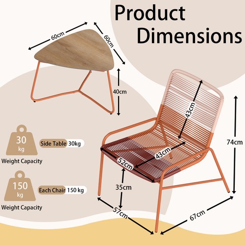 Piece patio bistro rattan - 3,