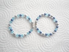 Handmade Pair Dark Blue. Aqua