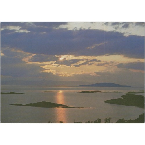 Postcard sunset over - postcard,