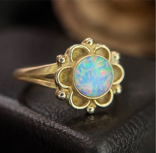 Vintage opal 14k yellow gold - vintage,