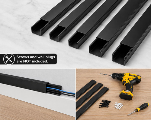 Black pvc cable trunking - cable,