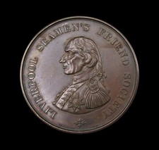 1820 LIVERPOOL SEAMAN'S FRIENDLY SOCIETY 38mm MEDAL - BY VAUGHTON