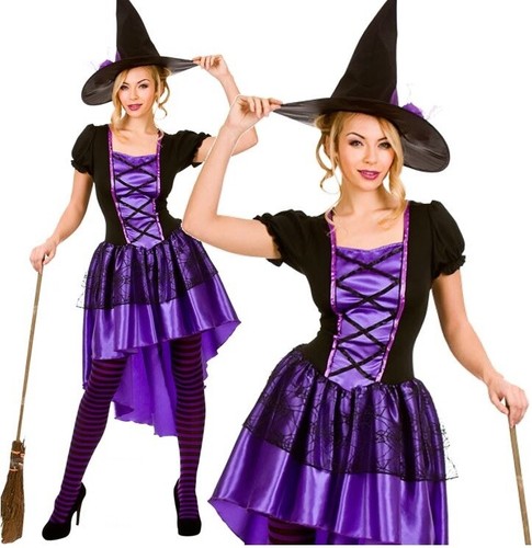 Ladies glamorous witch purple - glamorous,