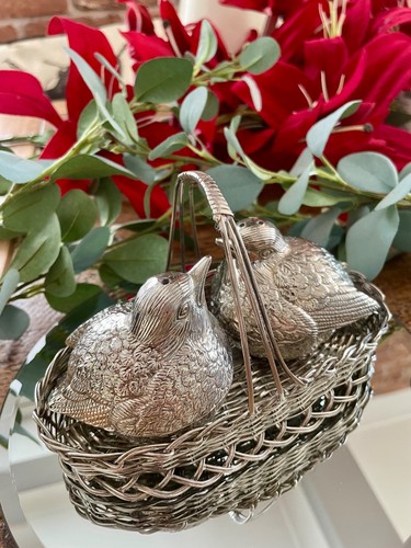 Vintage silver plated - plated, birds
