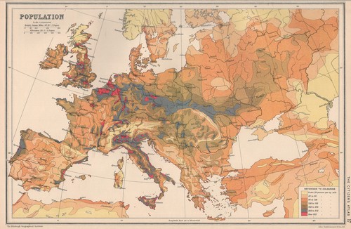 Europe population density - population,