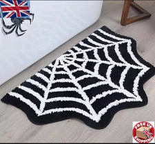 Black Spider Web Halloween Rug