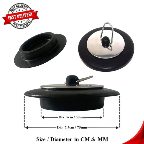 50mm chrome rubber bath sink - chrome,
