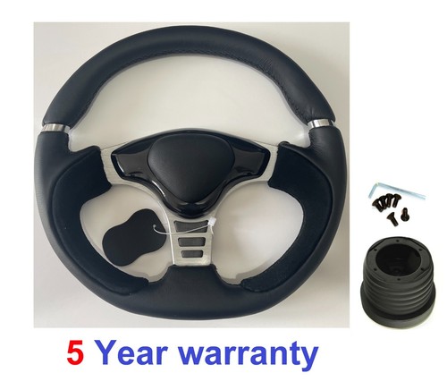 Suede leather steering wheel - leather,
