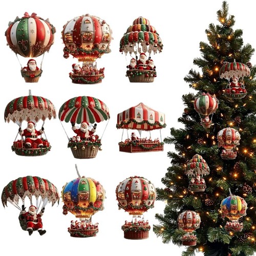 10pcs santa claus - claus, wooden