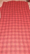 Vintage orange and red tweed checked fabric. Very Good Condition.