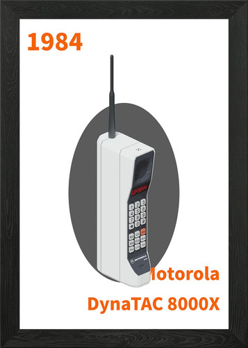 Old phone motorola framed - motorola, wall