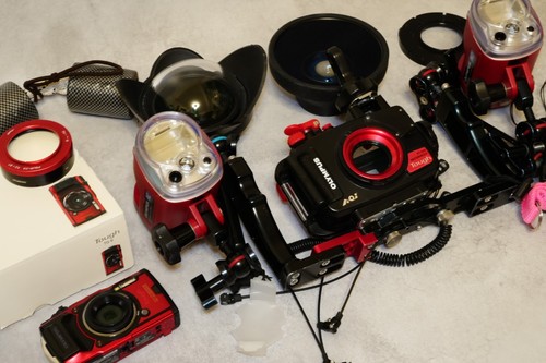 Olympus red camera - camera, pt-059