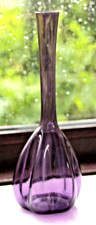 Glass Vase-Amethyst Colour Long Neck Melon Form-F04