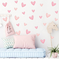 80Pcs Pink Heart Shape Wall