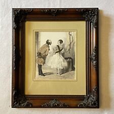 Antique lithograph Baliverneries Parisiennes Signed  Paul Cavarni . 1804 -1866c 