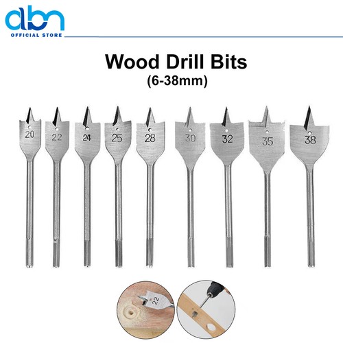 Flat wood drill bits - flat, (6-38mm)