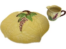 Carlton Ware Decorative Foxglove / Leaf Plate and Milk Jug Set 