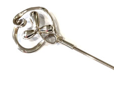 Antique Silver Flower Hatpin 10 Inch Long Hallmarked Birmingham 1909