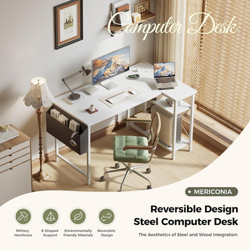 Small shaped desk with power - desk,