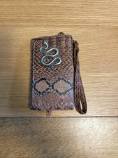 Brown Snake Print Zip Round
