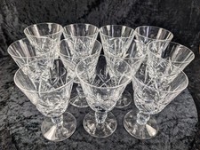 Stuart Crystal Wine Glass Hand Cut in the Glengarry Pattern 4 1/2" x 11