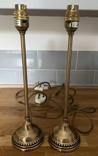 BHS Pair Brushed Brass Effect Candlestick Table Lamps