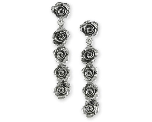 Rose earrings jewelry - earrings, sterling