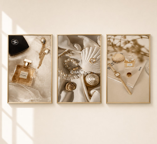 Chanel neutral wall art set - chanel,