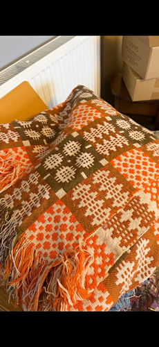 Welsh wool fringed geometric - welsh,