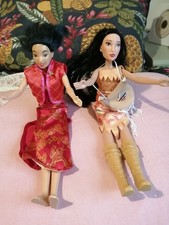 1990s Vintage  Articulated Mulan And 2015 Pocahontas Disney Dolls See Photos 