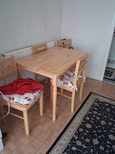 Pine table and chair - pine,