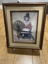 Framed 2D Picture - Welsh Lady In Traditional Costume Wales - Excellent Cond