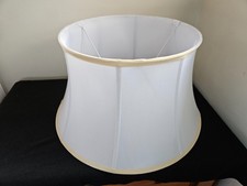 Vintage Retro Large White Fabric Lampshade 49cm Lamp Shade Reuse Upcycle Recycle