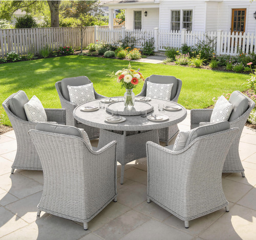 Large rattan dining set - large,