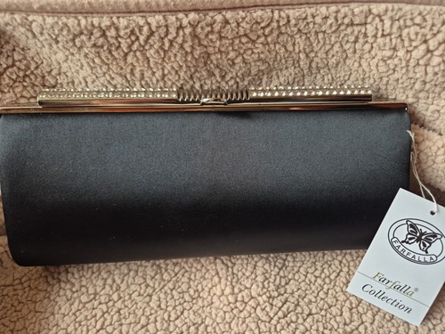 Farfalla black evening clutch - farfalla,