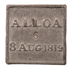 1819 SCOTLAND SCOTTISH ALLOA LEAD COMMUNION TOKEN