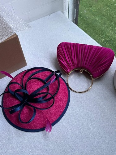 Fuchsia fascinator evening - fascinator,