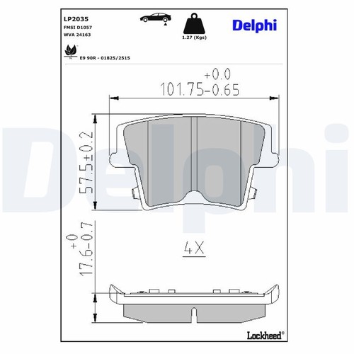Brake pads delphi lp2035 - brake,