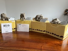 “The Herd” Elephants Collection - By Martha Carey. Set Of 4 Boxed Elephants.