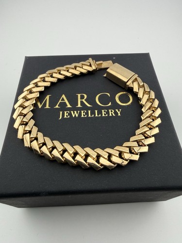 9ct solid gold cuban bracelet - solid,