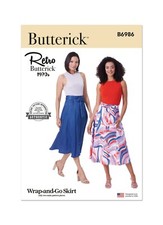 Butterick Easy SEWING PATTERN B6986 Misses' Retro 1970s Wrap & Go Skirt XS-L