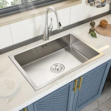 Stainless Steel Kitchen Sink Single/Double Bowl Undermount or Topmount Sink Unit