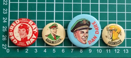 Vintage dan dare pin badges - vintage,
