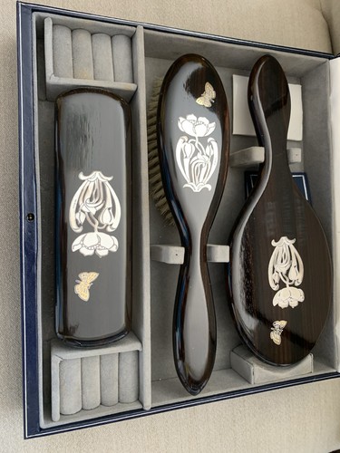Ebony wood with silver inlay - with,
