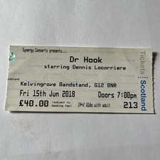 Dr Hook Ticket Kelvingrove Bandstand Glasgow  Scotland June 2018