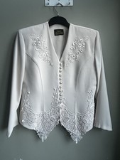 Gina Bacconi Ivory Lace Trim