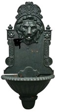 Vintage Iron Garden Lavabo Lion Head Painted Green 30×15